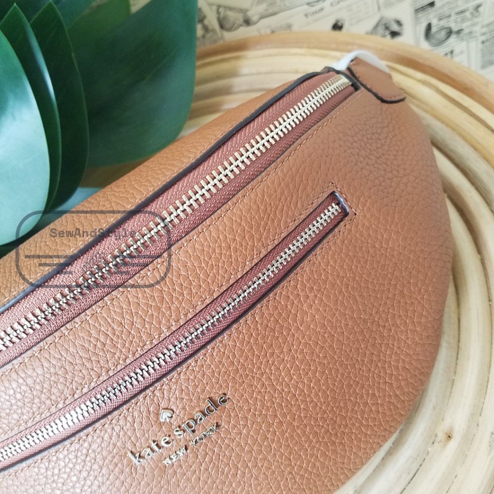 Kate Spade NWT Leila Belt Bag Fanny Pack Warm GingerBread Leather brown - Picture 7 of 12